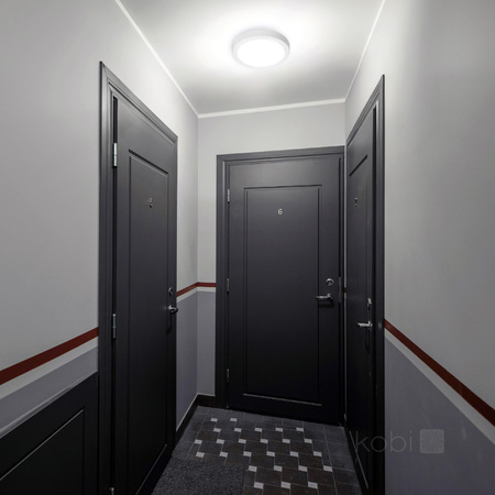 Plafon LED Łazienkowy Sufitowy Natynkowy 18W 1890lm 4000K 120° z Czujnikiem Ruchu i Zmierzchu Biały IP65 Nairos Kobi