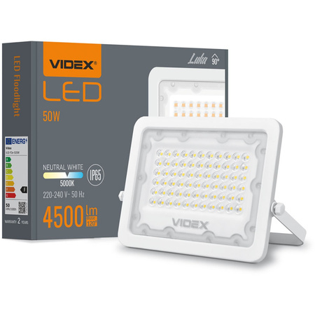 Naświetlacz LED 50W 4500lm 5000K IP65 Biały VIDEX LUCA