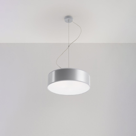 Lampa Sufitowa Wisząca Plafon 2x E27 Okrągła Szara Minimalistyczna Arena Sollux