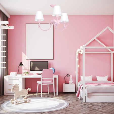 Lampa Sufitowa Żyrandol ALICE Różowa 3xE14 Milagro