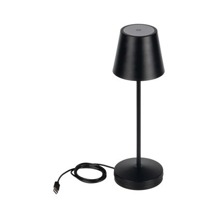 Lampka Biurkowa Stołowa Szkolna Biurowa Nocna Regulowana LED 1.2W 165lm 3000K Ciepła Czarna IP54 Akumulatorowa Inita Kanlux