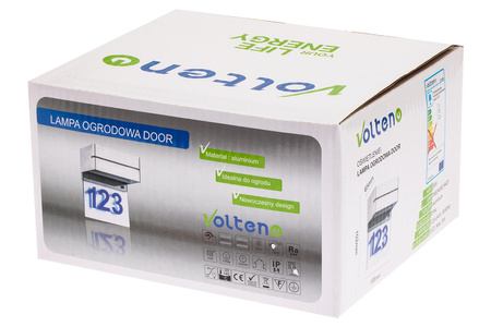 Lampa Ogrodowa LED Podświetlany Numer Domu Kinkiet Elewacyjny DOOR 6W IP54 Srebrna Volteno