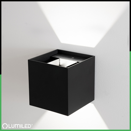 Kinkiet Ogrodowy Elewacyjny LED 2x3W 4000K Regulowany Góra Dół Czarny PICEA LUMILED