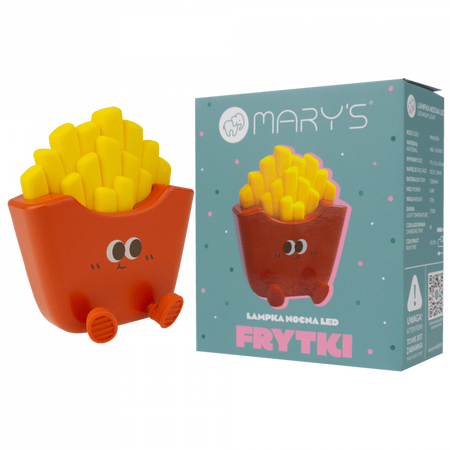 Lampka Nocna Dziecięca LED 0.6W 1700K Ciepła Akumulatorowa 1200mAh czerwony|Żółta FRYTKI MARY'S