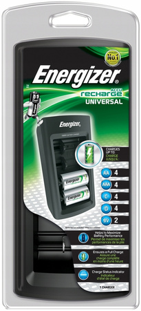 Ładowarka Energizer Universal 9V(6F22), AA, AAA, C(R14), D(R20)