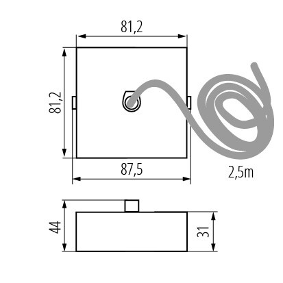 Linka do Oprawy Liniowej LED Biała 2.5m ALIN Kanlux