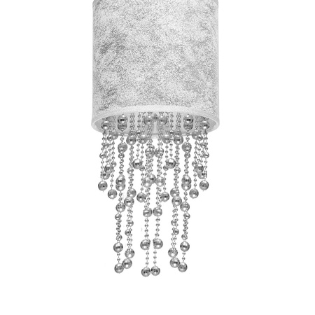 Lampa wisząca ALMERIA 1xE27 Elegancka Sznury Korali Srebrna MLP6434 Milagro Metal + Tworzywo sztuczne+ Tkanina