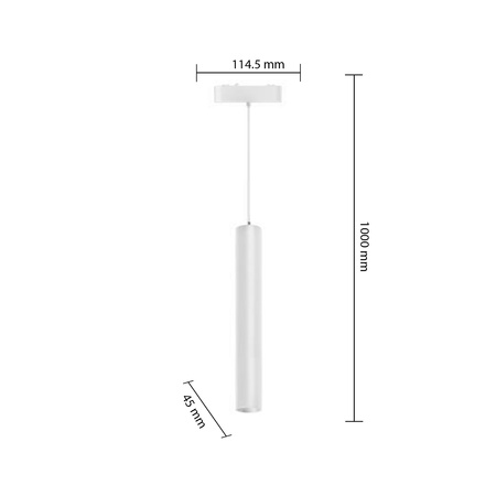 Lampa LED Wisząca do Szynoprzewodu Magnetycznego 15W 1350lm 4000K Neutralna CRI90 36° 48V Biały Luxo Masterled