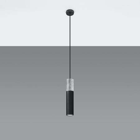 Lampa Sufitowa Wisząca Zwis GU10 Tubularna Czarna Szara Nowoczesna Borigio Sollux