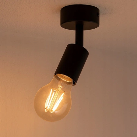 Lampa Ścienna Reflektor Kinkiet Spot E27 Ruchomy Czarny Eos Masterled