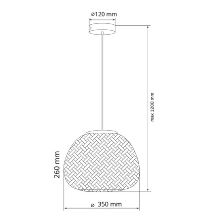 Lampa Sufitowa Wisząca Zwis E27 Czarna BAMBOO NATURAL Sanico Goldlux