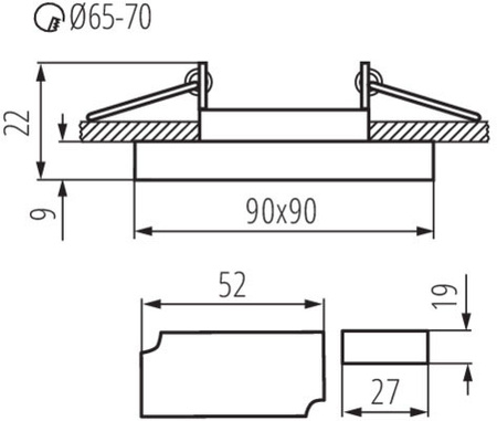Oprawa sufitowa halogenowa SOREN GU10 podświetlana zimna barwa Kanlux