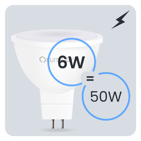 Żarówka LED GU5.3 Reflektor MR16 6W = 50W 580lm 6500K Zimna 120° LUMILED