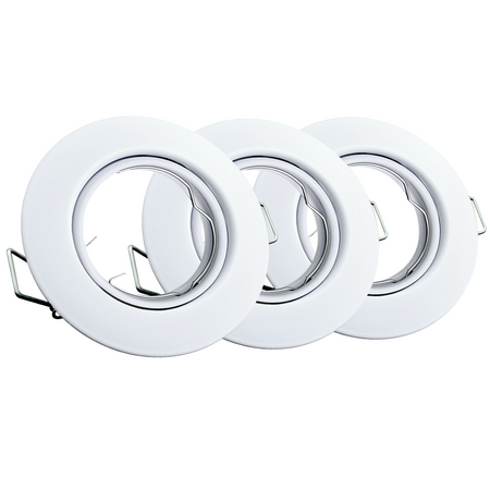 Zestaw 3x Oprawa halogenowa ruchoma GOLDLUX (Polux) okrągła biel + żarówka LED GU10 3,5W