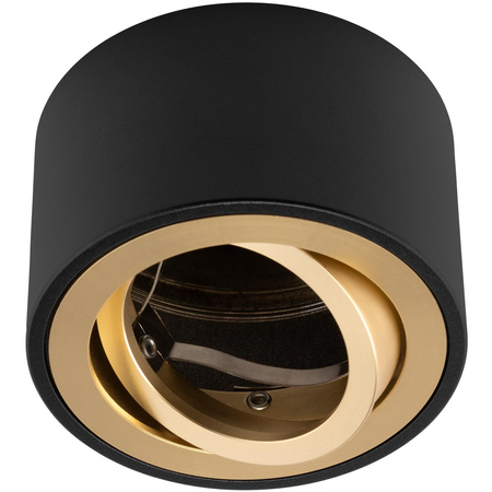 Oprawa Natynkowa HALOGENOWA Spot Tuba Ruchoma Okrągła Czarno-Złota 50mm AMAT-S LUMILED