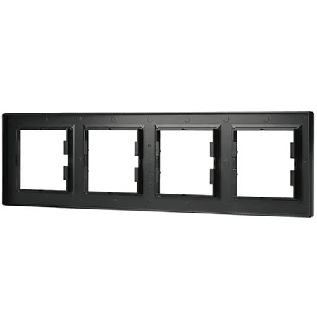 Ramka 4-krotna Pozioma Do Gniazda Poczwórna Asfora Antracyt