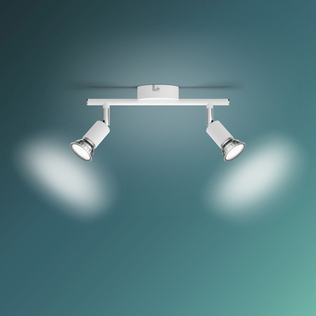 Lampa Sufitowa Reflektor 2x GU10 Biała Limbali Philips