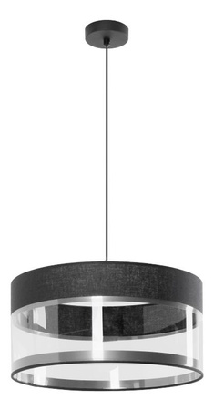 Lampa wisząca Leone 1x E27 Metal i PCV Lampex przezroczysty klosz styl nowoczesny