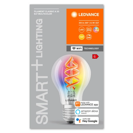 Żarówka LED E27 4.5W = 30W 300lm Ściemnialna SMART+ WiFi Filament Classic Ledvance