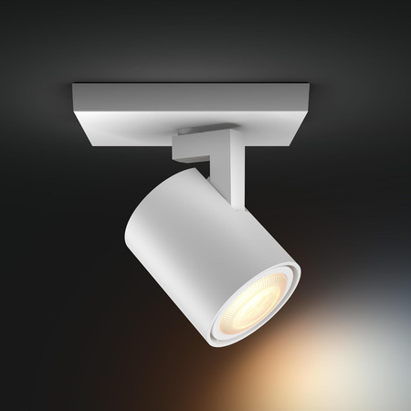 Lampa Ścienna Sufitowa LED Reflektor TUBA SPOT 4.2W 400lm IP20 White Ambiance TW Biała Inteligentna SMART Zigbee Bluetooth Runner Philips HUE