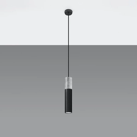 Lampa Sufitowa Wisząca Zwis GU10 Tubularna Czarna Szara Nowoczesna Borigio Sollux