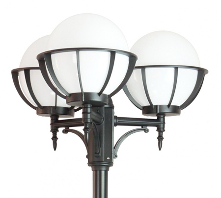 Lampa Ogrodowa Zewnętrzna Słupek LATARNIA E27 Kule z koszykiem 250 OGMWN 3 KPO 250 185-285cm czarny Su-Ma