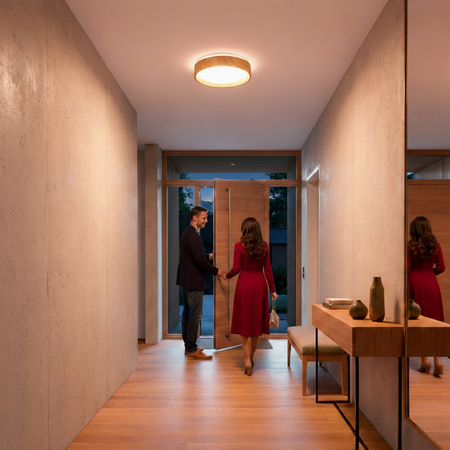 Plafon LED Panel Natynkowy Lampa Sufitowa Oprawa WOODY 18W 4000K Okrągły IP44 27cm LUMILED