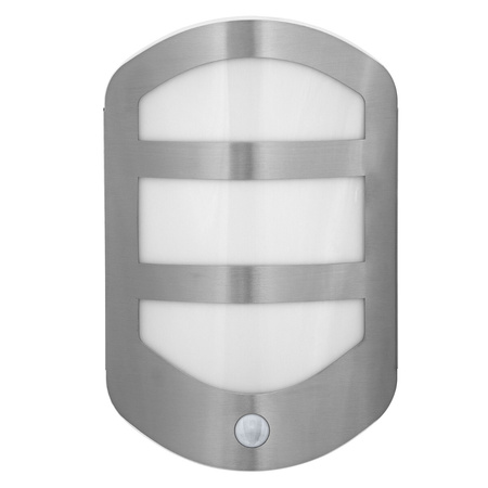 Lampa Ogrodowa Zewnętrzna Kinkiet Elewacyjny LED 12.5W 650lm 3000K IP44 Srebrny Z Czujnikiem Ruchu i Zmierzchu Endura Ledvance