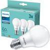 3PAK Żarówka LED E27 A60 8W = 60W 806lm 6500K Zimna PHILIPS