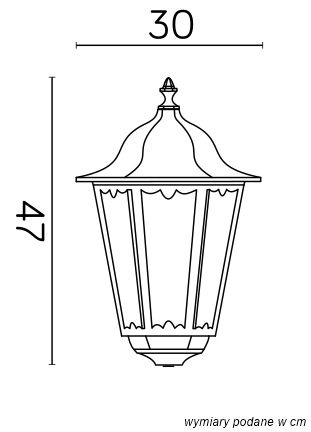 Klosz Głowica do Lampy Ogrodowej Zewnętrznej Stojącej Retro Maxi K 1018 BD E27 Su-Ma