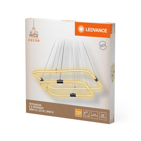 Lampa Sufitowa Wisząca Dekoracyjna LED 23W 2500lm 3000K Ciepła Ściemnialna Szary Decor Ledvance