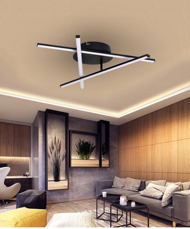 Lampa sufitowa geometryczna PLAFON LED żyrandol 27W 4000K czarny