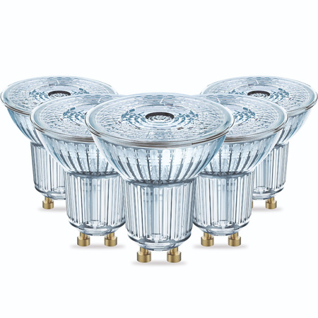 5PAK Żarówka LED GU10 4,5W = 50W 350lm 3000K Ciepła 36° CRI90 ŚCIEMNIALNA OSRAM Parathom