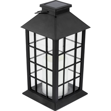 Lampion Ogrodowa LED Solarna Wisząca LATARENKA 32cm Czarna