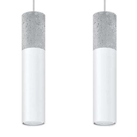 Lampa Sufitowa Wisząca Zwis 2x GU10 Tubularna Biała Szara Nowoczesna Borigio Sollux