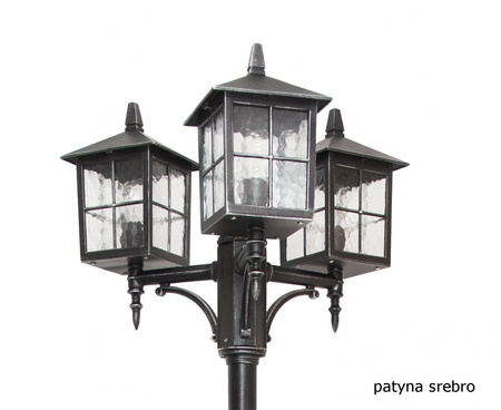 Lampa Ogrodowa Zewnętrzna Słupek LATARNIA E27 Wenecja OGMWN 3 KW 180-280cm czarny Su-Ma