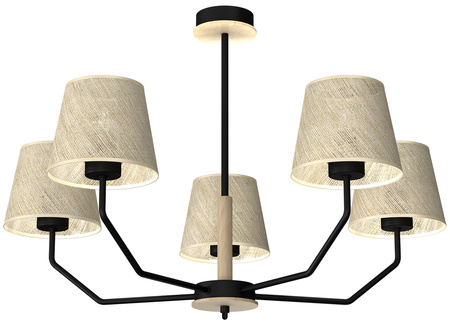 Lampa Wisząca Sufitowa ETNA Czarna 5xE27 Milagro