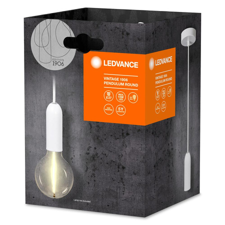 Lampa Sufitowa Wisząca E27 Zwis Biały Vintage 1906 Pendulum Ledvance