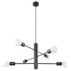 Lampa Sufitowa Wisząca Zwis 6x E27 Żyrandol Nieregularna Czarna Industrialna Duomo Sollux