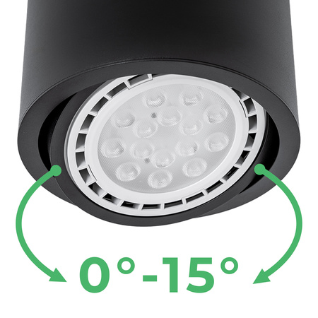 Oprawa Natynkowa HALOGENOWA SPOT TUBA Ruchoma GU10 ES111 Okrągła Czarna 100mm TELES LUMILED