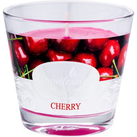 Świeca zapachowa dekoracyjna w szkle Wiśnia