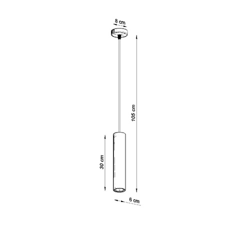 Lampa Sufitowa Wisząca Zwis GU10 Tubularna Brązowa Skandynawska Lino Sollux