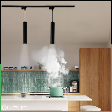 Lampa Wisząca Szynoprzewód Zwis Szyna 29cm Reflektor GU10 LED SOPLO Czarny LUMILED