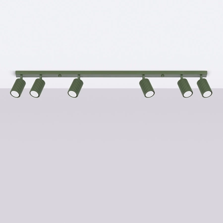 Lampa Sufitowa Reflektor Tuba Spot 6x GU10 Oliwkowa Karbon Deep Space SL.1623 Sollux