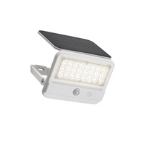 Lampa Ogrodowa Zewnętrzna Solarna Kinkiet Elewacyjny LED 7W 700lm 4000K IP54 z Czujnikiem Ruchu i Zmierzchu Biały Nowoczesny Flaxton Rabalux