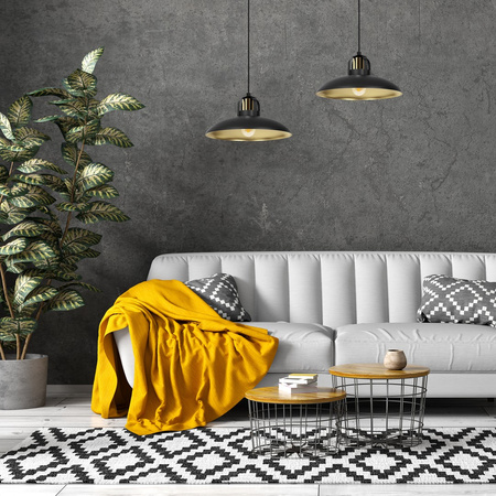 Lampa Wisząca Sufitowa FELIX Czarna Złota 2xE27 Milagro