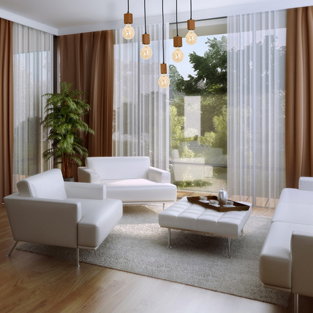 Lampa wisząca JACK 5xE27 Dąb Minimalistyczny Wygląd Drewniana Oprawa MLP4358 Milagro Drewno