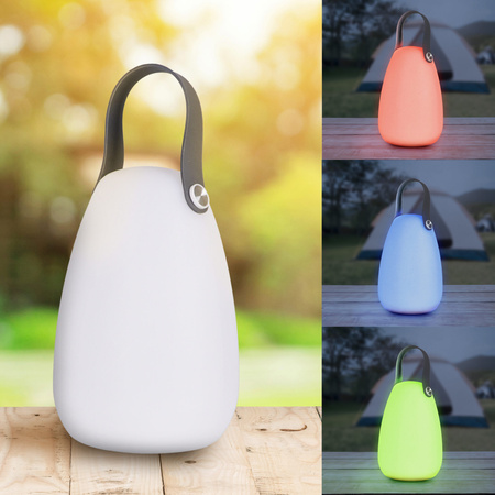 Lampa Solarna Kempingowa 2W 3000K RGBW Biała IP44 z Czujnikiem Zmierzchu Canaria Sanico Goldlux