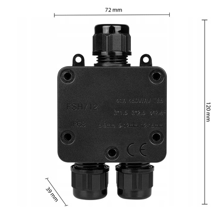 Złącze hermetyczne Puszka do Przewodów elektrycznych 1/2 typ 2 IP68