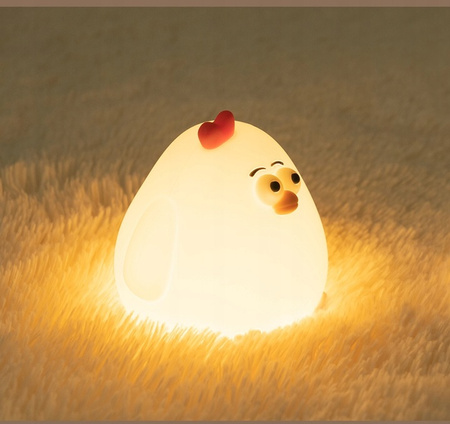 Lampka Nocna LED Biurkowa Stołowa Dziecięca 1W 17lm 3000K Ciepła 360° Biały Kurczak Masterled